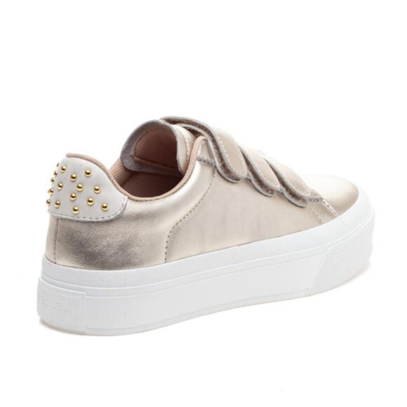 NEW JSLIDES Leather Gennie Sneakers IN gold for women 1225 3t7 - Picture 1 of 6